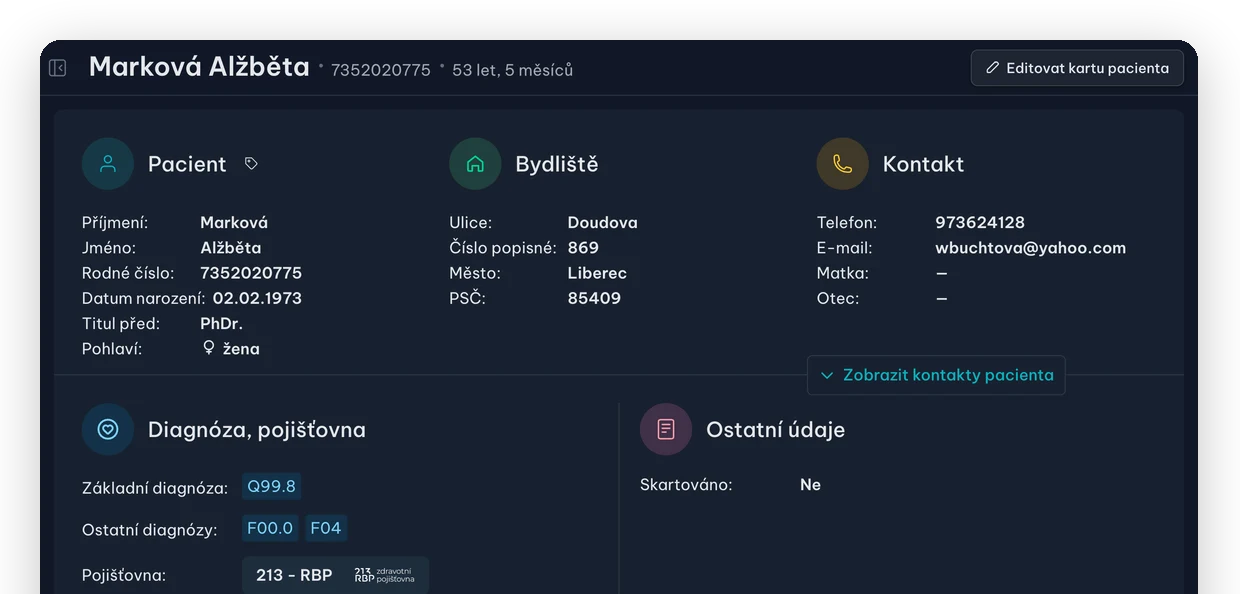 Patient records interface