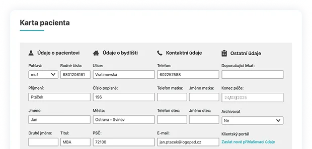 Patient records interface